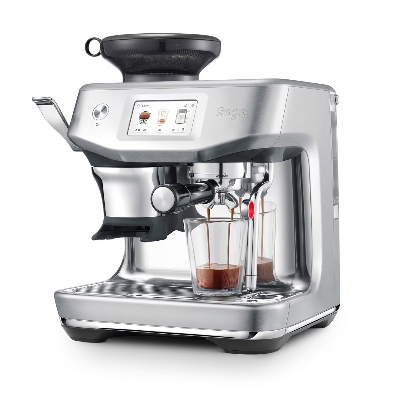 Integrated burr grinder with Baratza European precision burrs