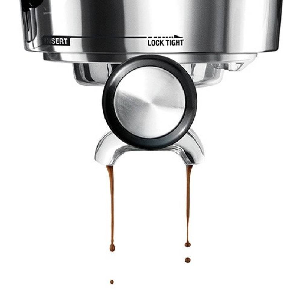 The integrated conical burr grinder with automatic grind, dose, and tamp.