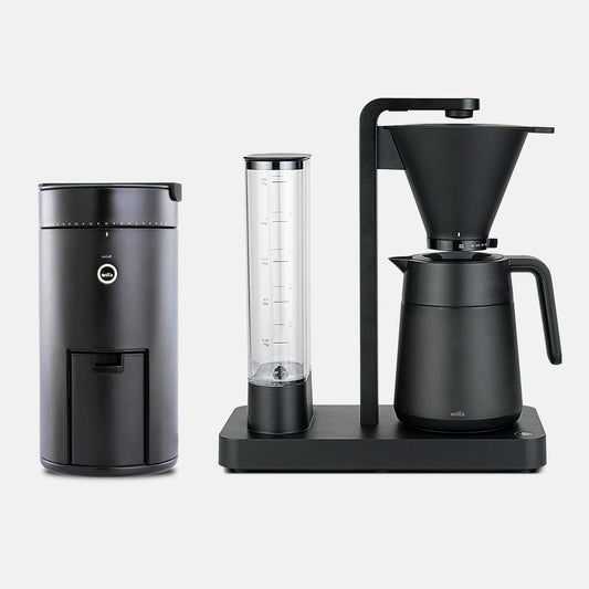 Wilfa Performance Thermo Coffee Maker - A sleek stainless steel coffee maker with a thermal jug for hot coffee.