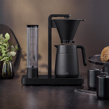 Wilfa Performance Thermo Coffee Maker - A sleek stainless steel coffee maker with a thermal jug for hot coffee.