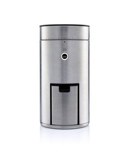 "Wilfa Uniform Coffee Grinder - Front View in Stainless Steel"