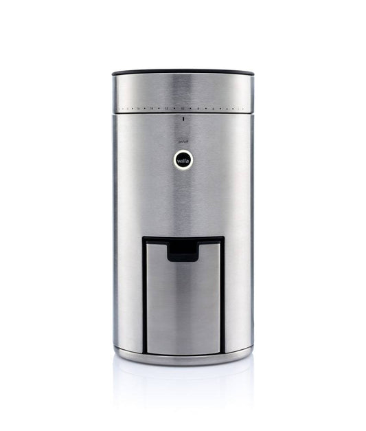 "Wilfa Uniform Coffee Grinder - Front View in Stainless Steel"